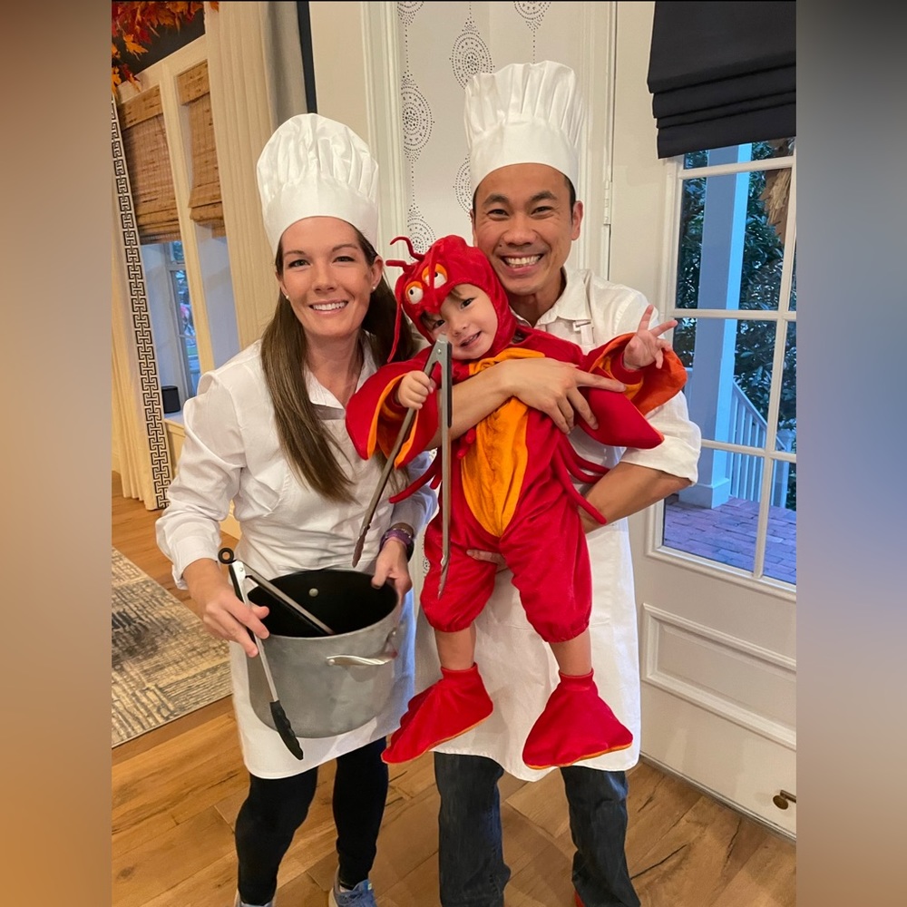 Baby Lobster Costume with 2 Adult Chefs